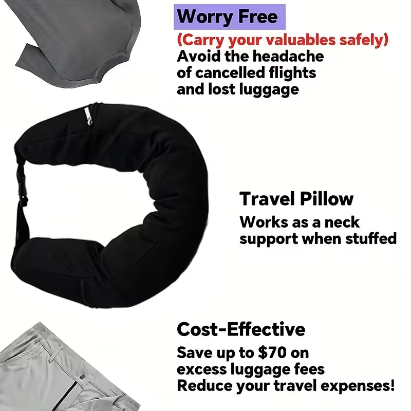 Multifunctional Neck Pillow Crossbody Bag, Unisex Student Travel Pack, Convenient, Space-Saving Pillow Bag