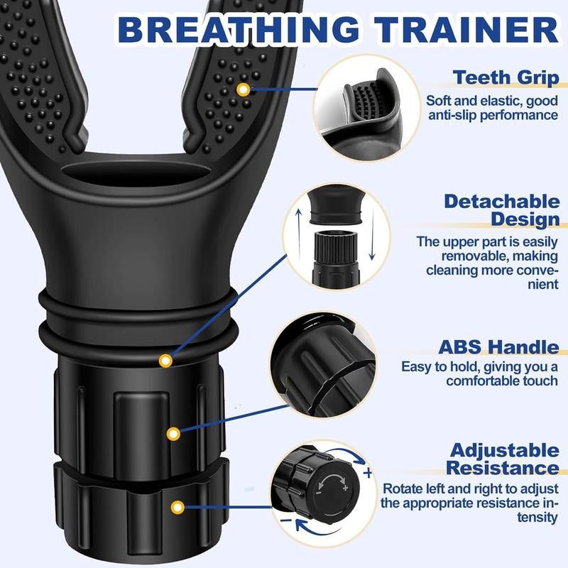 Breathing Trainer, Portable Lung Trainer, Breathing Resistance Trainer for Oral and Muscular Exercise, Daily Fitness Training, Easy-To-Clean Design Vert Max Jump Machine