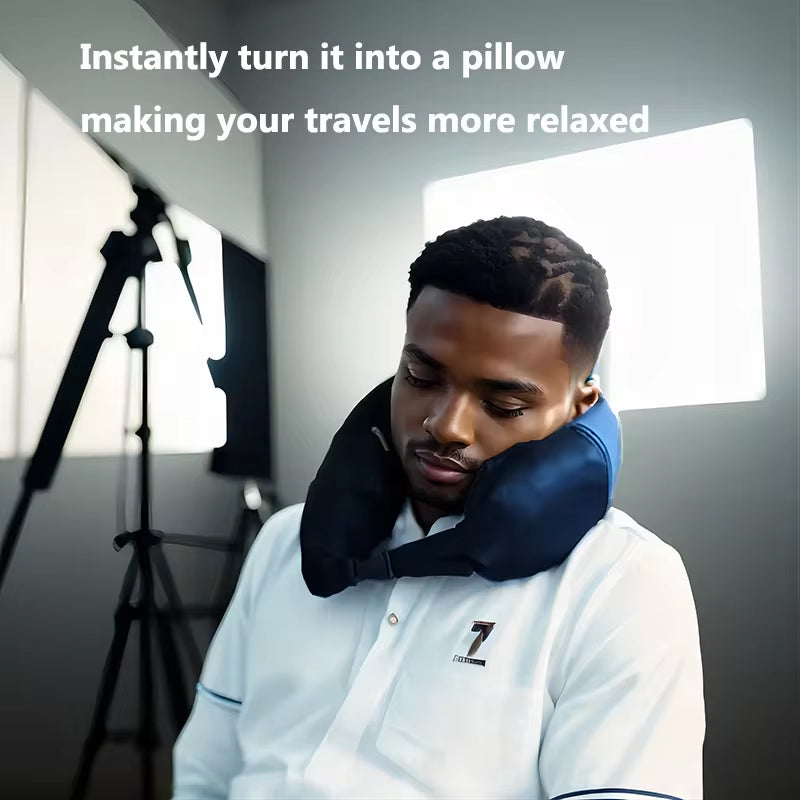 Multifunctional Neck Pillow Crossbody Bag, Unisex Student Travel Pack, Convenient, Space-Saving Pillow Bag